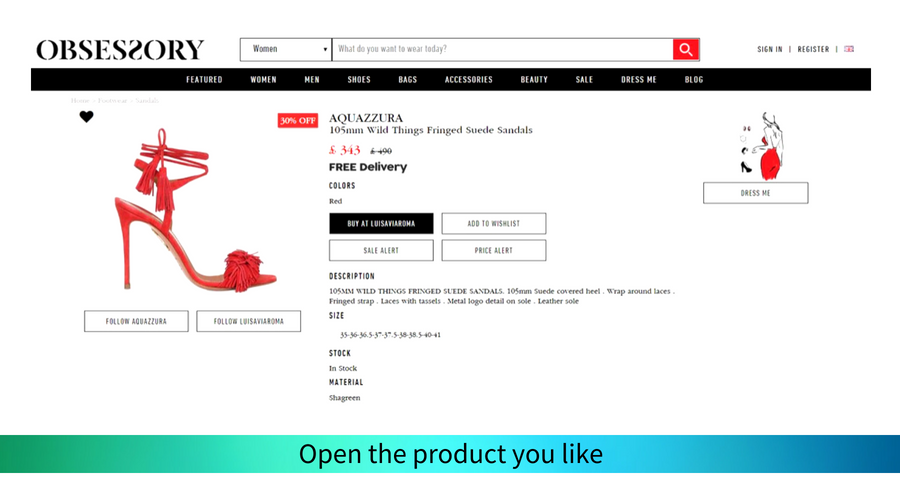 Open the product you like in a new tab.