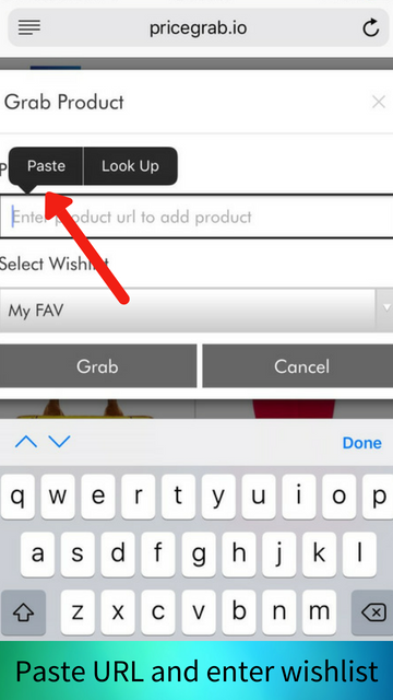 Paste the URL and enter your wishlist, your personal curated universal list of products.